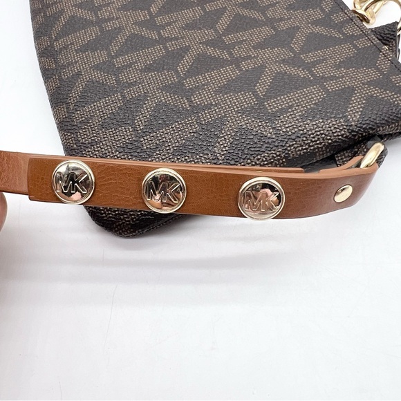 Michael Kors Saffiano Leather Logo Belt Bag Waist Wallet Brown NWOT Size Small - Picture 9 of 10